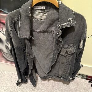 Carmar Distressed Gray Denim Jacket